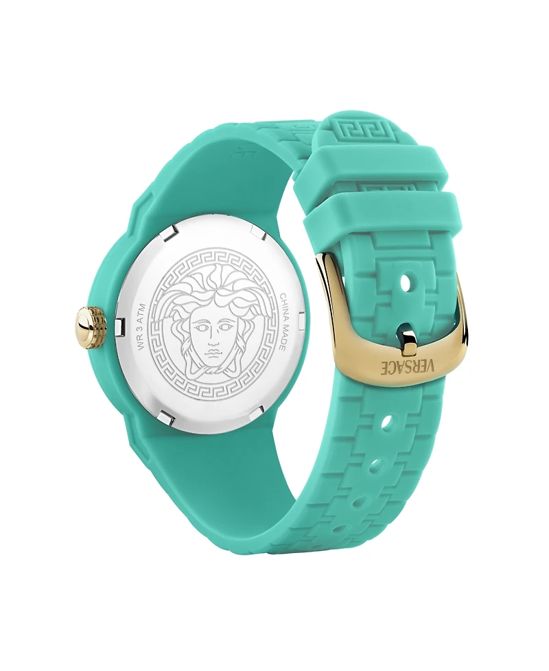 Versace Kid's V-Pop Teal Silicone Strap Watch 34mm