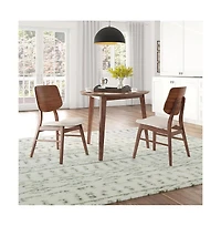 New Classic Furniture Oscar Corner Table and 2 Wood Back Chairs