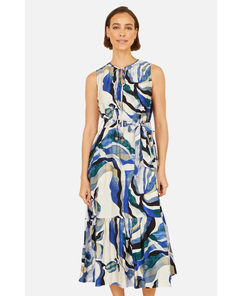 Yumi Women's Swirl Print Midi Dress