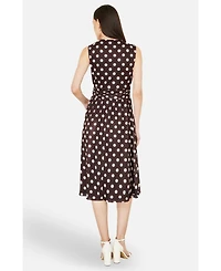 Yumi Women's Polka Dot Mesh Wrap Skater Dress