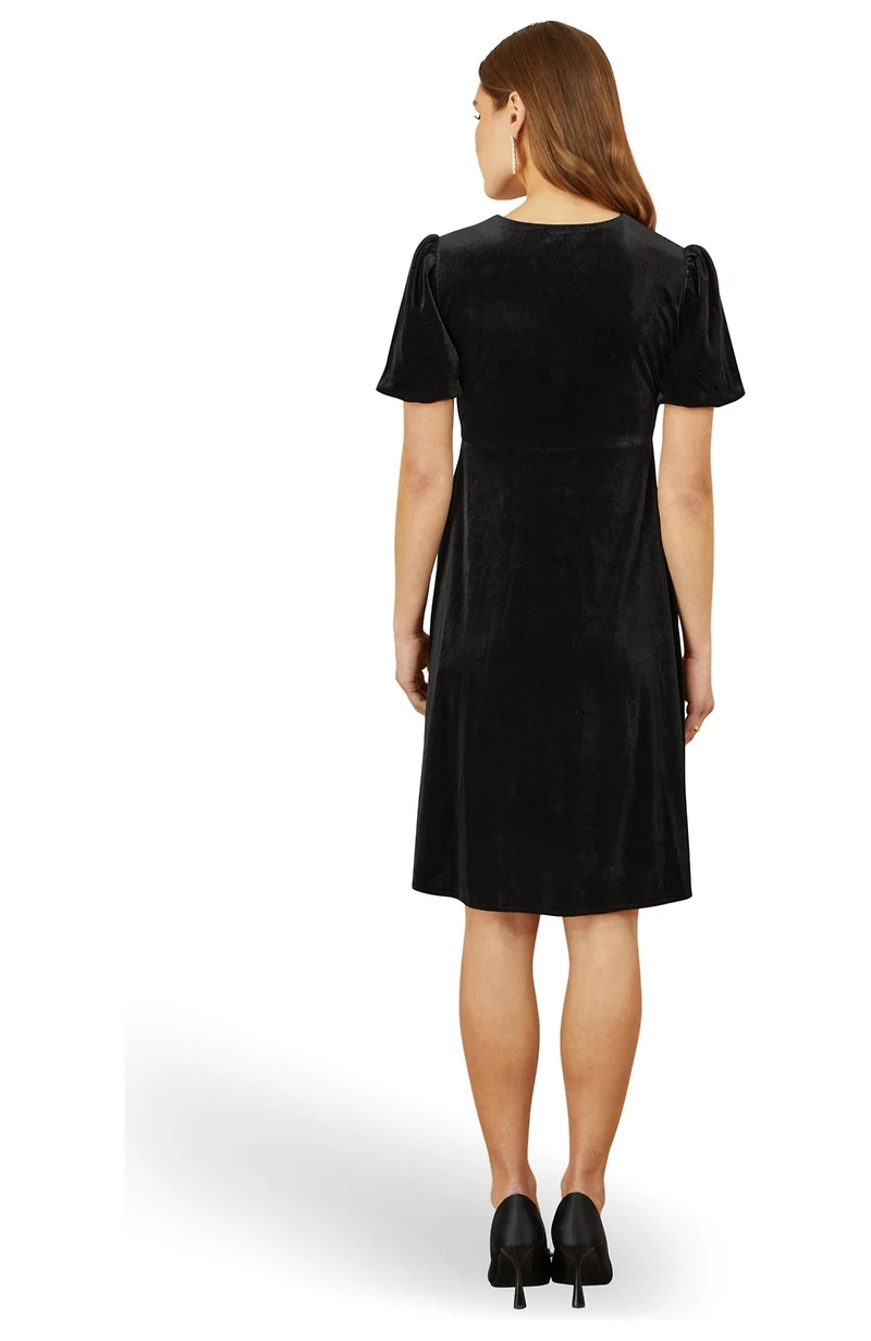 Yumi Women's Velvet Diamante Detail Skater Dress