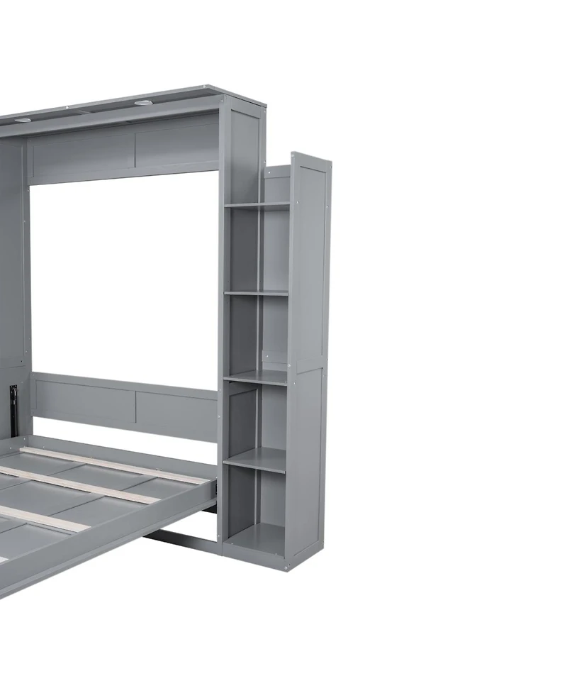 Streamdale Furniture Murphy Bed With Shelves and Led Lights