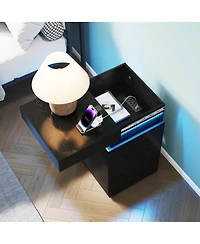 Streamdale Furniture 3-Drawer Nightstand Charging and Led