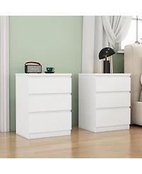 Streamdale Furniture 2 pieces 19.7 inches 3-Drawer Nightstand Set