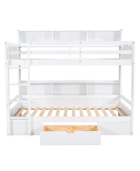 Streamdale Furniture Bunk Bed With Shelves and Storage Drawer
