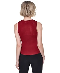 Dkny Women's Yoke Detail Sleeveless Sweater
