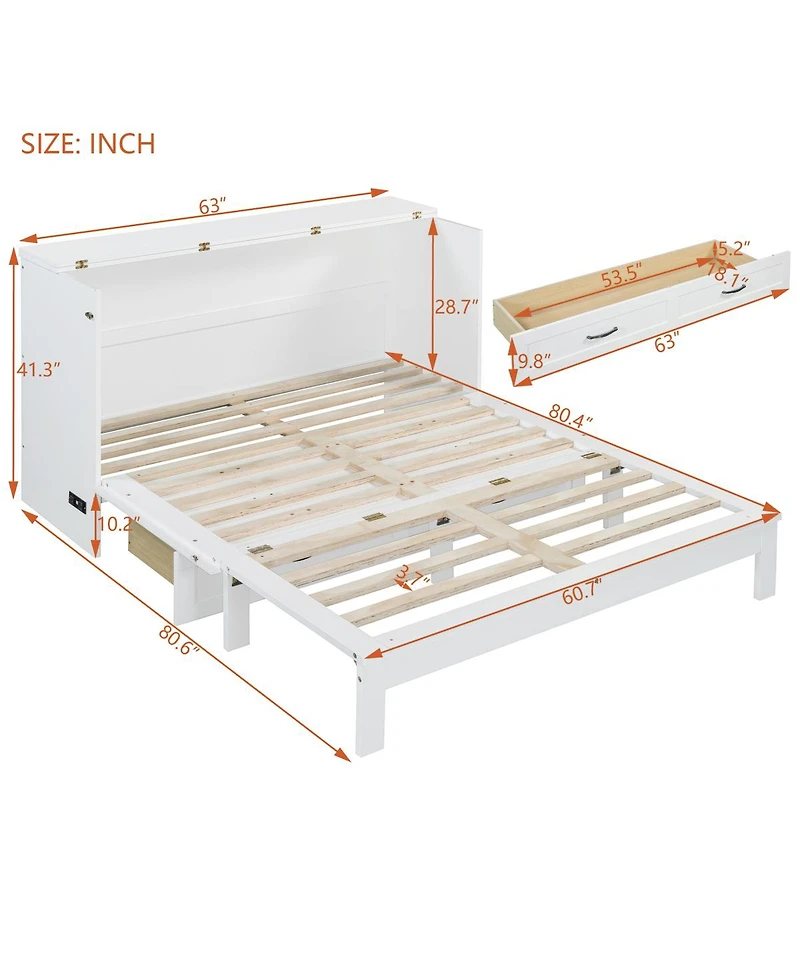 Streamdale Furniture Murphy Bed with Large Drawers