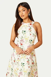 Oasis Women's Ottoman Twill Halter Midi Dress