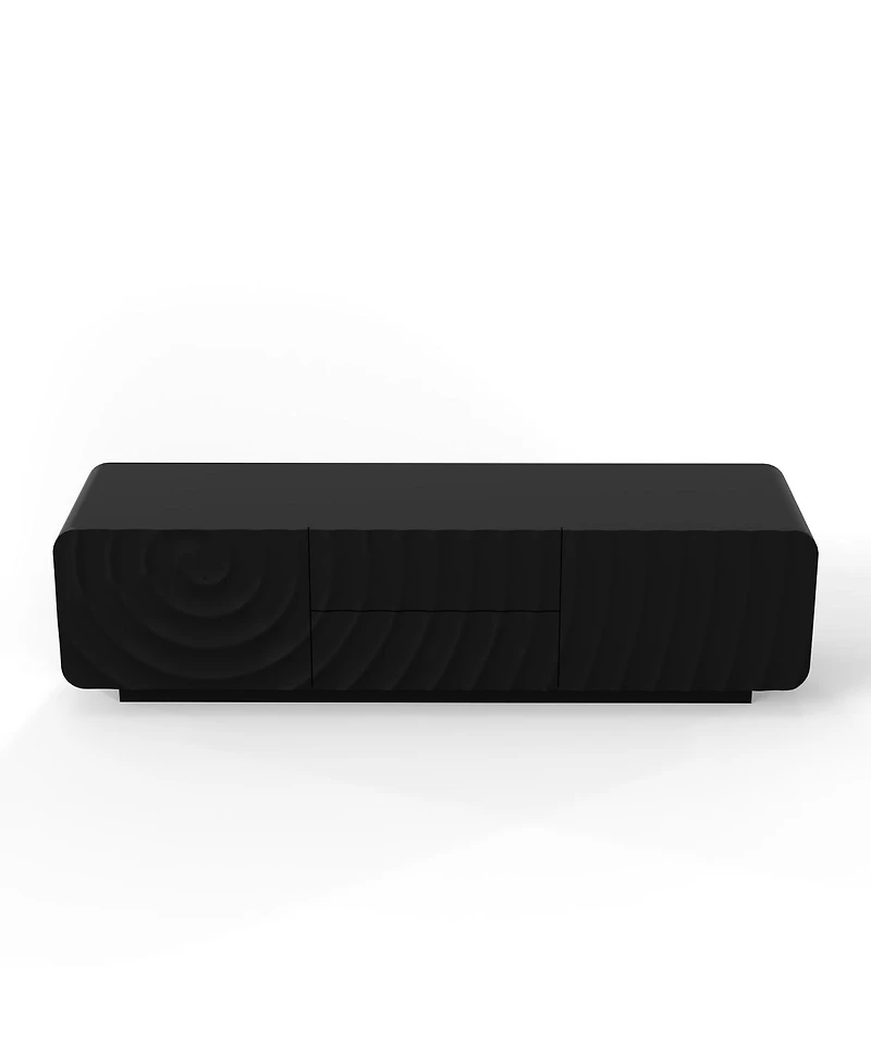 Streamdale Furniture Tv Console with Spiral Wave Design, Storage Cabinet & 2 Drawers