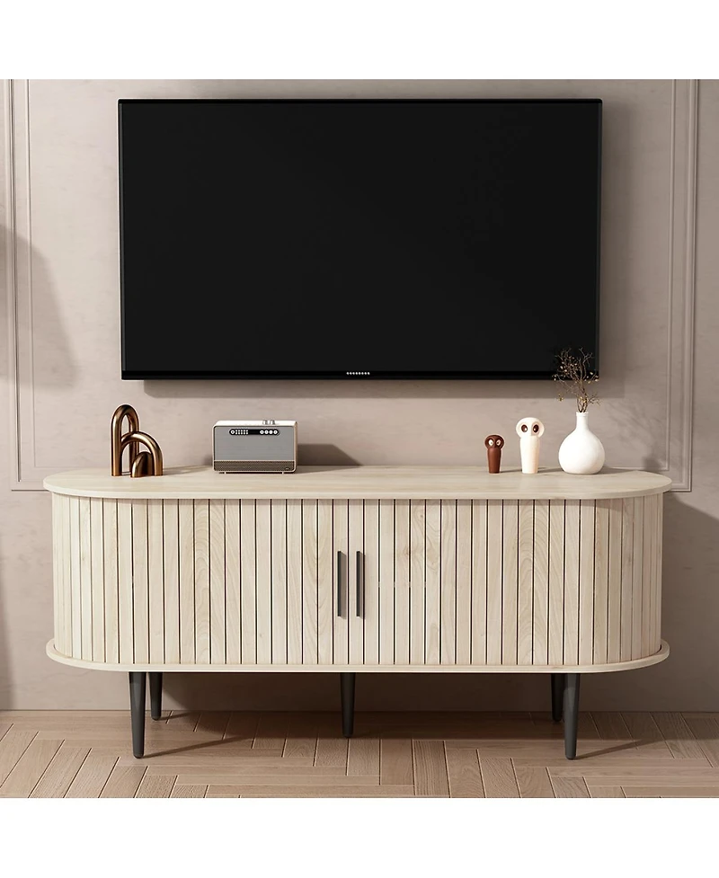 Streamdale Furniture Modern Tv Stand with Storage and Sliding Door