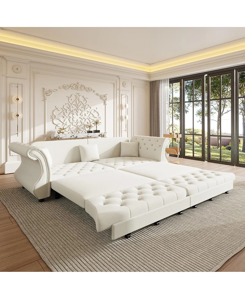 Streamdale Furniture Oversized Chesterfield Pull Out Sofa Bed