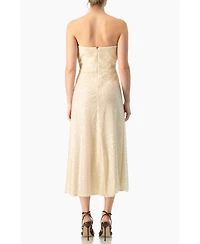 Ivonne Women's Strapless Bustier Sequin Midi Dress