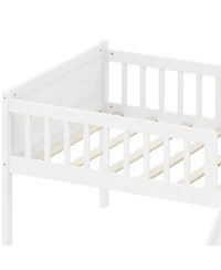 Streamdale Furniture Wooden Loft Bed with Storage, Slide and Ladder