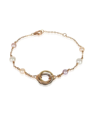 Pre-Owned Cartier 3-Tone Gold Pearl Trinity Bracelet