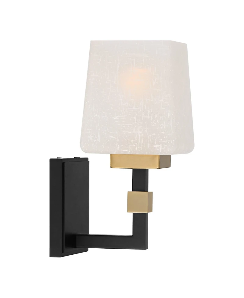 Possini Euro Design Beauregard Modern Wall Light Sconce Hardwire 4 1/2" Fixture Square Linen Glass for Bedroom Reading Hallway House Home