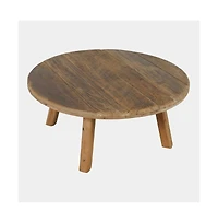 Jofran Reclamation 36" Round Rustic Reclaimed Solid Wood Coffee Table