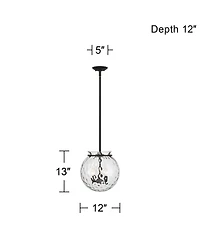 Possini Euro Design Kodi 12inch Wide Bronze Water Glass 3-Light Pendant Light