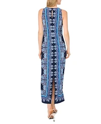 Vince Camuto Women's Printed Sleeveless Crewneck Midi Dress