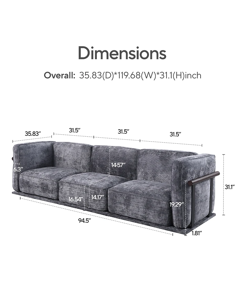 Streamdale Furniture Fashionable modular chenille sofa with iron and wood frame