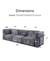 Streamdale Furniture Fashionable modular chenille sofa with iron and wood frame