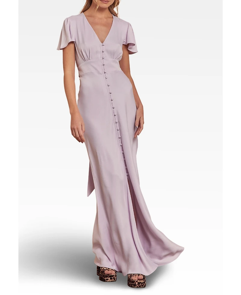 Maids to Measure Women's Chelsea Satin V-Neck Bridesmaid Dress
