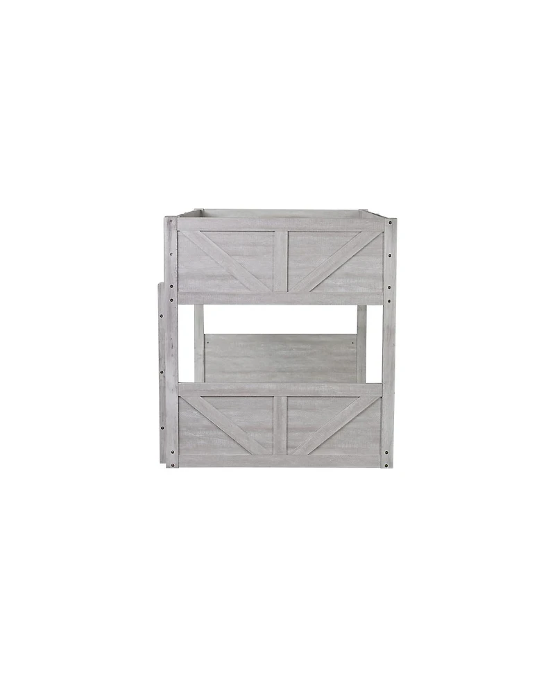 Streamdale Furniture Floor Bunk Bed w/Ladder, Panel Headboard