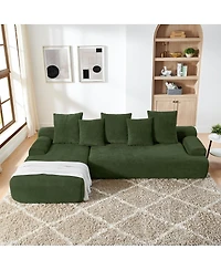Streamdale Furniture Modern Upholstered L-Shape Sectional Sofa, Modular Compressed Sofa, Melange Velvet.