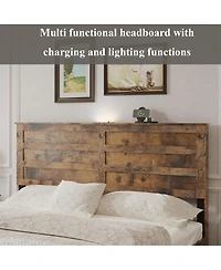 Streamdale Furniture Wooden Storage Bed Frame with Headboard and Usb Ports