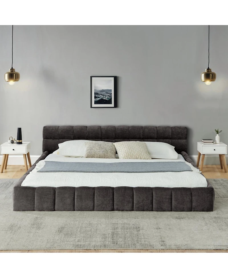 Streamdale Furniture Ca King Upholstered Platform Bed