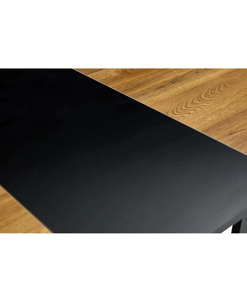 Streamdale Furniture 6-Seat Dining Set: Velvet Chairs and Wood Grain Table