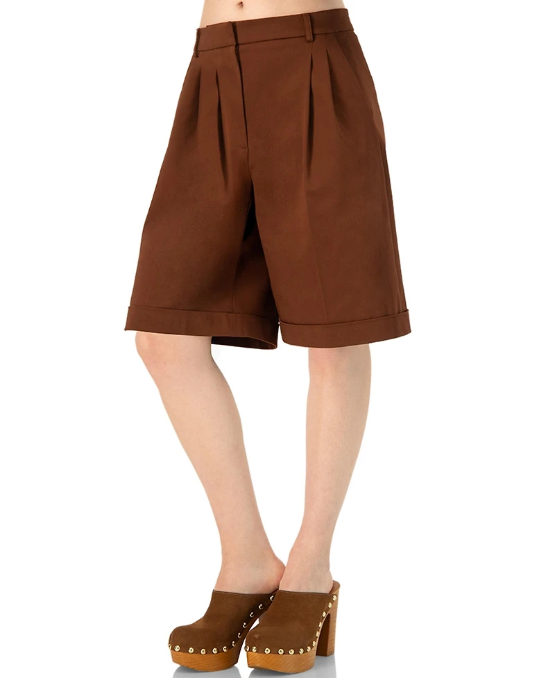 Ivonne Women's Tailored Bermuda Shorts with Pockets