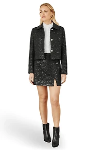 Yumi Women's Boucle Sequin Jacket