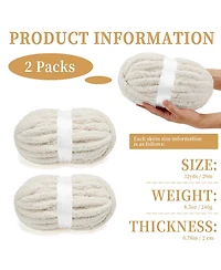 Gnuadz Chunky Chenille Yarn For Crocheting Arm Knitting Blanket