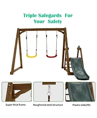 Streamdale Furniture Boys Backyard Swing Set with Slide and Ladder