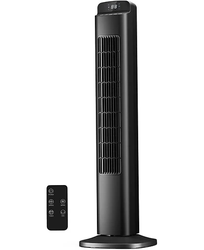 Antarctic Star Oscillating Tower Fan, 5 Speeds with Remote and Led Temperature Display