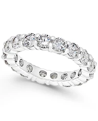 Charter Club Crystal All-Around Ring Fine Silver Plate, Created for Macy's