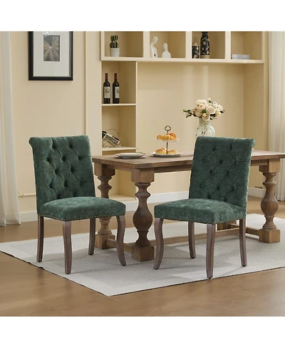 Streamdale Furniture Chenille Tufted Dining Chairs