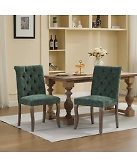 Streamdale Furniture Chenille Tufted Dining Chairs