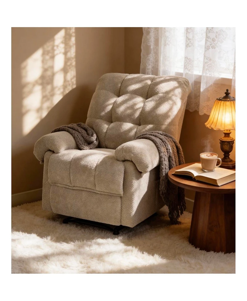 Streamdale Furniture Soft Fabric Overstuffed Recliner Chair