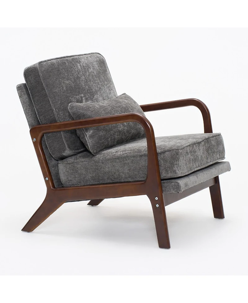 Streamdale Furniture Comfy Upholstered Accent Chair with Wood Arms.