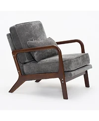 Streamdale Furniture Comfy Upholstered Accent Chair with Wood Arms.