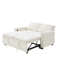 Streamdale Furniture Convertible Sofa Bed Loveseat with Usb Ports