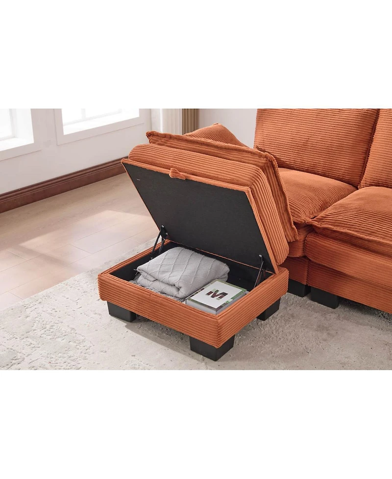 Streamdale Furniture Cloud Modular Corduroy Sectional Sofa