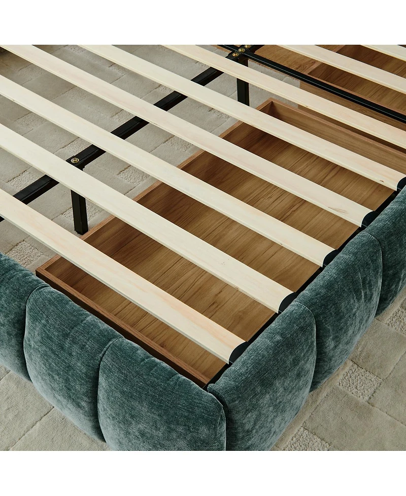 Streamdale Furniture Ca King Upholstered Bed with Storage Drawer