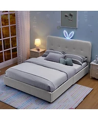 Streamdale Furniture Kids Upholstered Bed w/ Rabbit Headboard