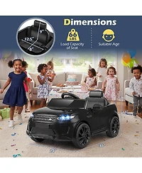 Slickblue Kids 12V Electric Ride On Car with Led Lights, Music and Safety Belt