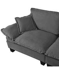 Streamdale Furniture Modular L-Shape Cloud Couch with Storage and Cup Holders