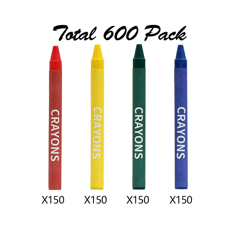 Gnuadz Crayons Bulk 150 Packs 4 Colors 600 Count