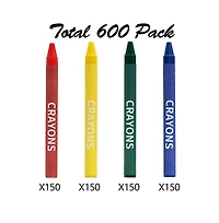 Gnuadz Crayons Bulk 150 Packs 4 Colors 600 Count