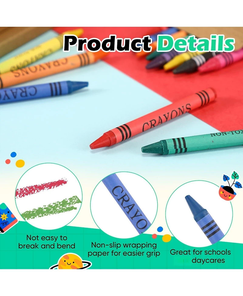 Gnuadz Crayons Bulk Mini Wrapped Wax Party Classroom